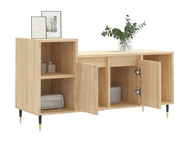 Nyrena  Mueble para TV madera contrachapada roble Sonoma 100x35x55 cm