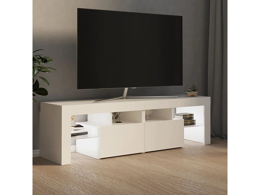Hayo  Mueble de TV con luces LED blanco 140x36,6x40 cm