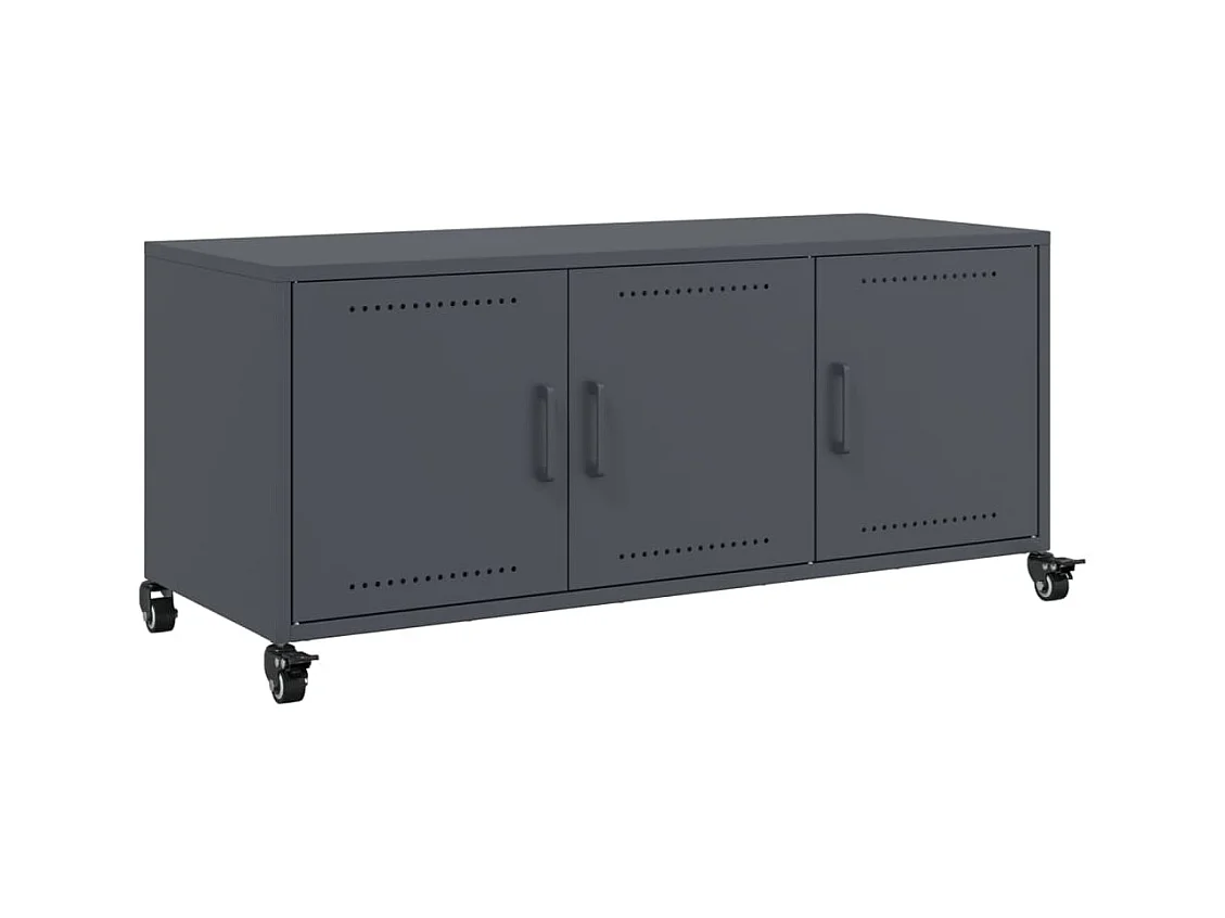 Tours  Meuble TV anthracite 100,5x39x43,5 cm acier