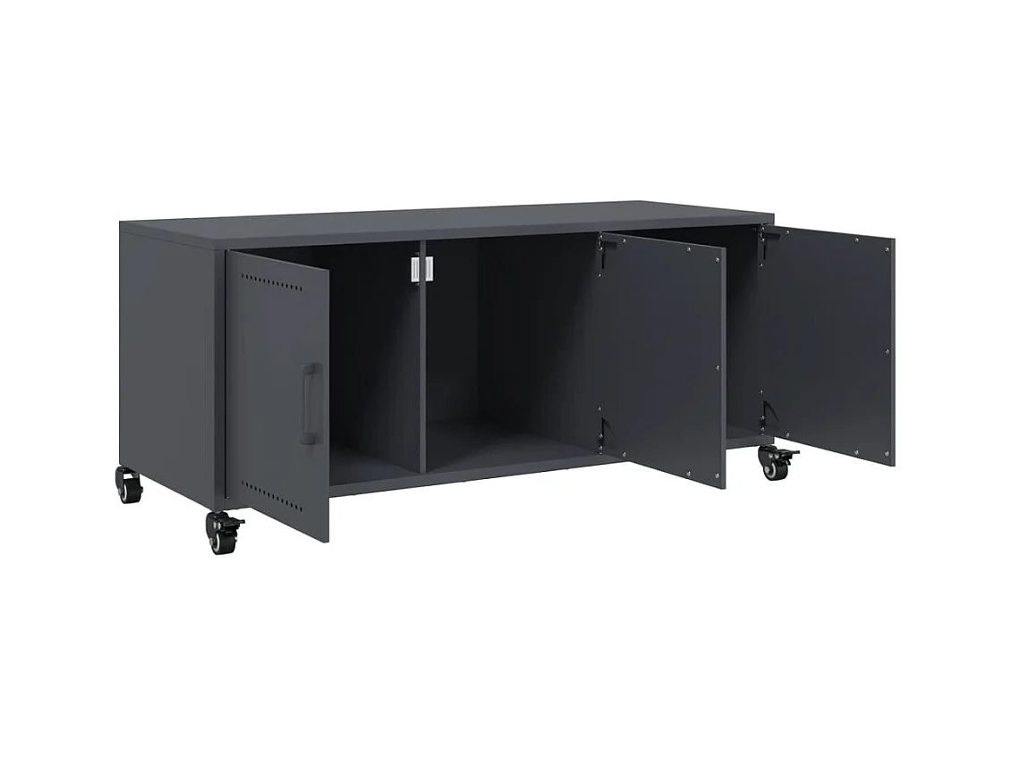 Tours  Meuble TV anthracite 100,5x39x43,5 cm acier