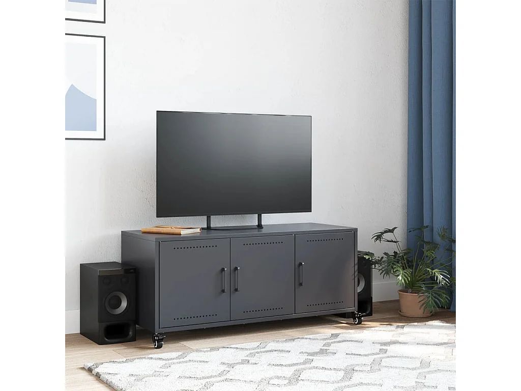 Tours  Mueble de TV acero gris antracita 100,5x39x43,5 cm