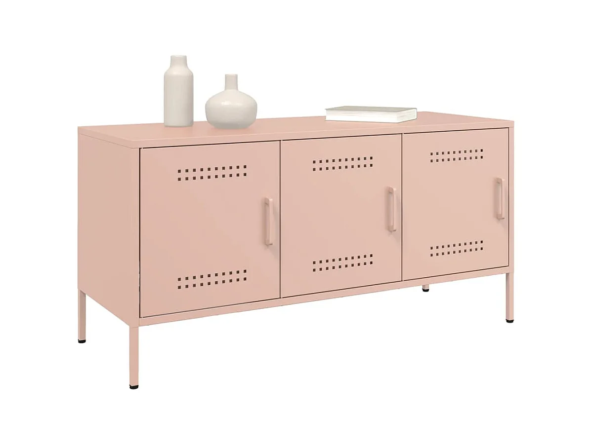 Yelda  Meuble TV rose 100,5x39x50,5 cm acier