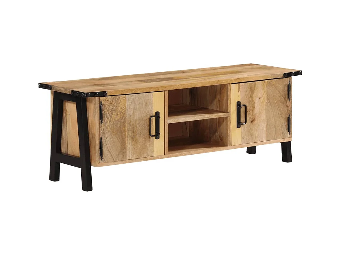 Garden Furniture -  Meuble TV 110x35x40 cm bois massif de manguier