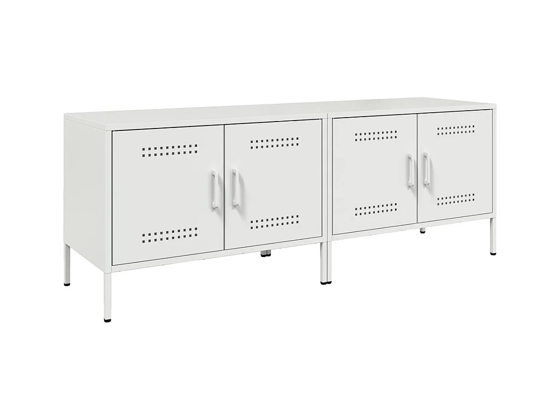 Raena  Muebles de TV 2 piezas acero blanco 68x39x50,5 cm