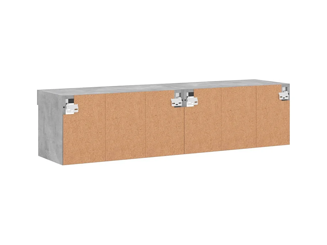 Mano  Meubles TV avec lumières LED 2 pcs gris béton 60x30x30 cm