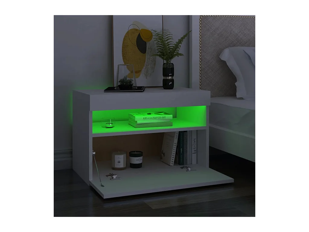 Ilion  Mueble de TV con luces LED blanco 60x35x40 cm