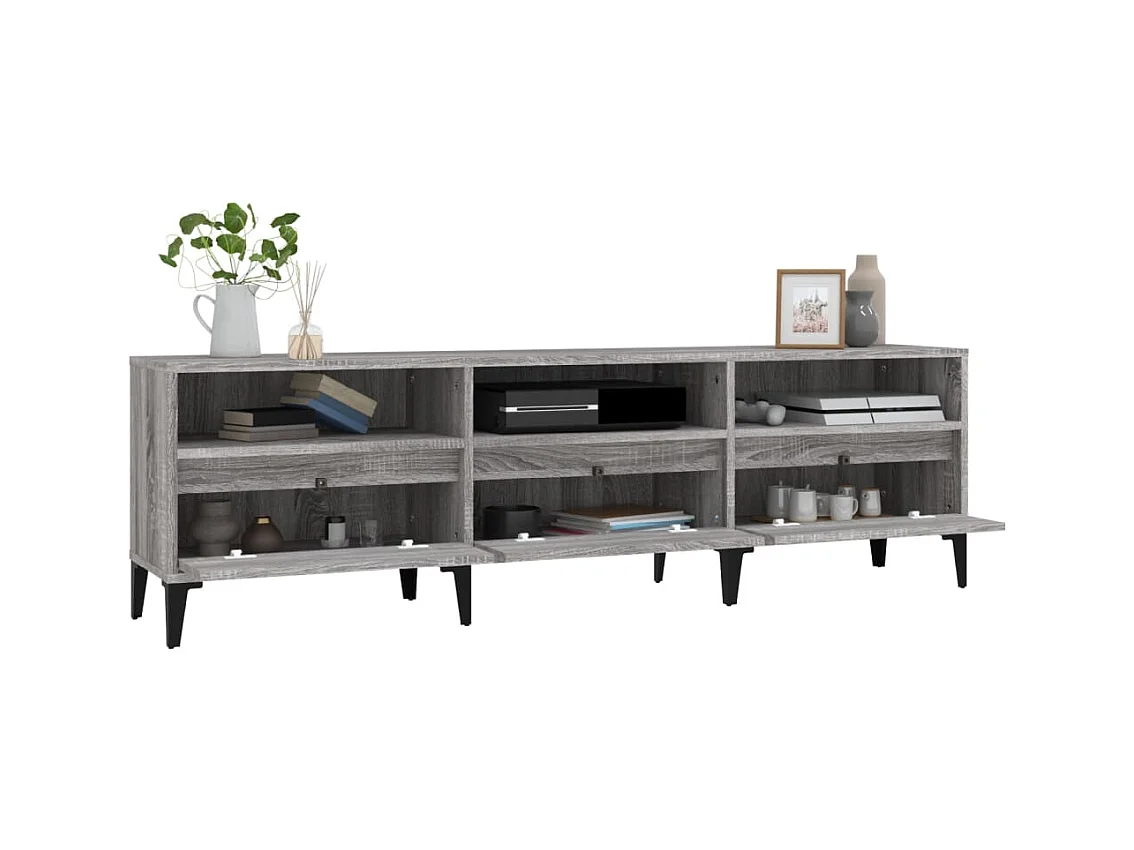 Simon-Pierre  Meuble TV sonoma gris 150x30x44,5 cm bois d'ingénierie