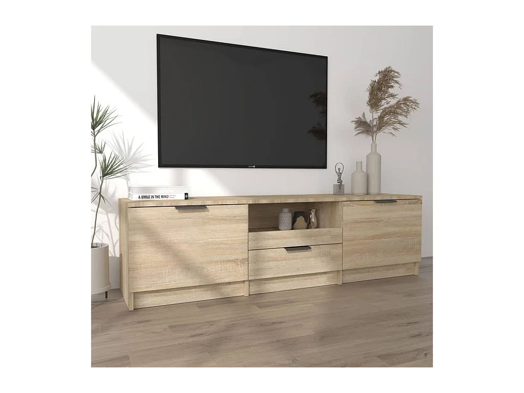Waldor  Meuble TV Chêne Sonoma 140x35x40 cm Bois d'ingénierie