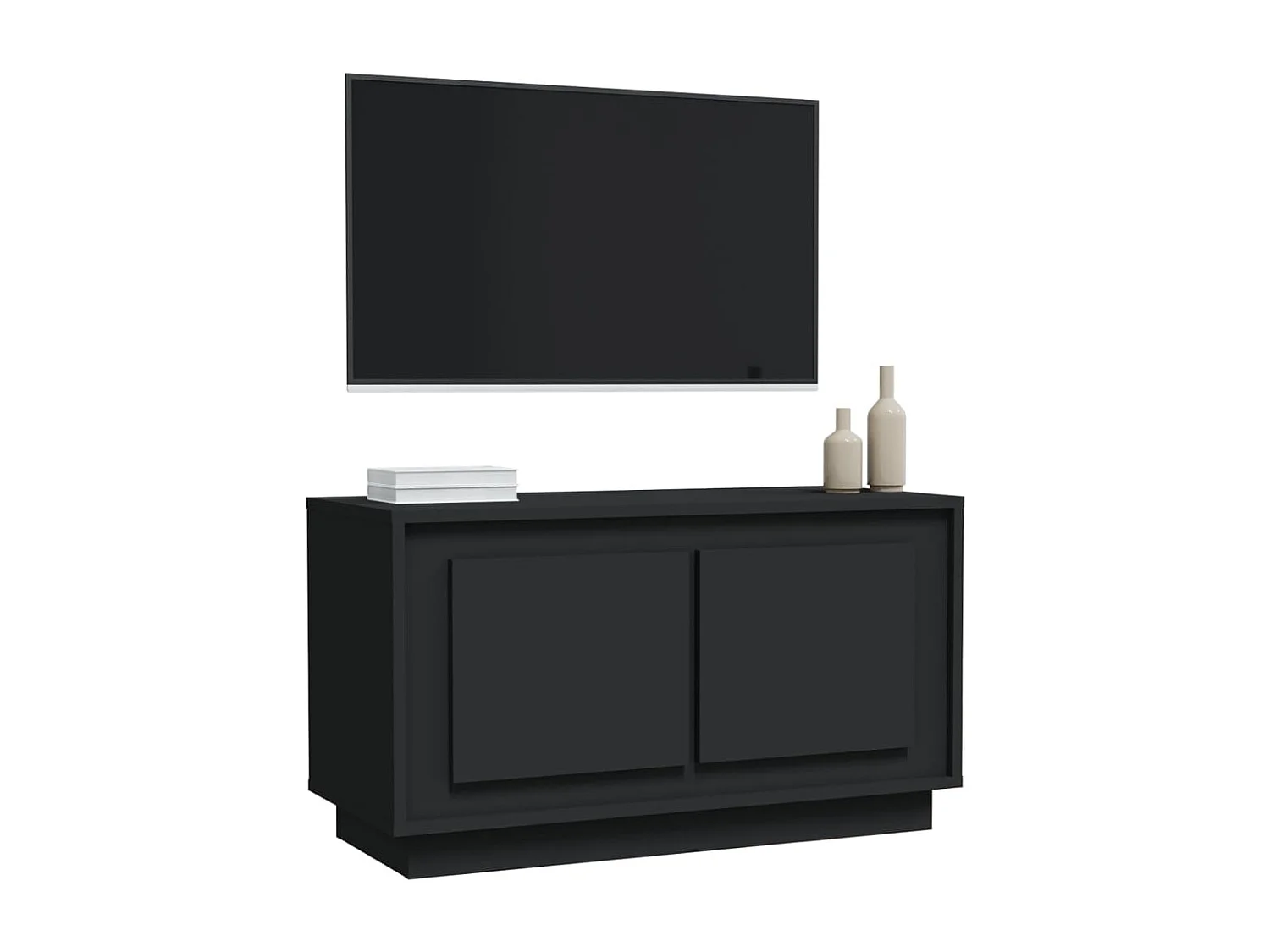 Elendra  Meuble TV noir 80x35x45 cm bois d'ingénierie