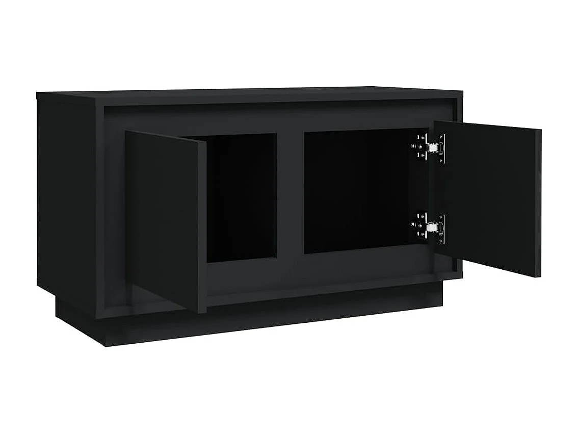 Elendra  Meuble TV noir 80x35x45 cm bois d'ingénierie