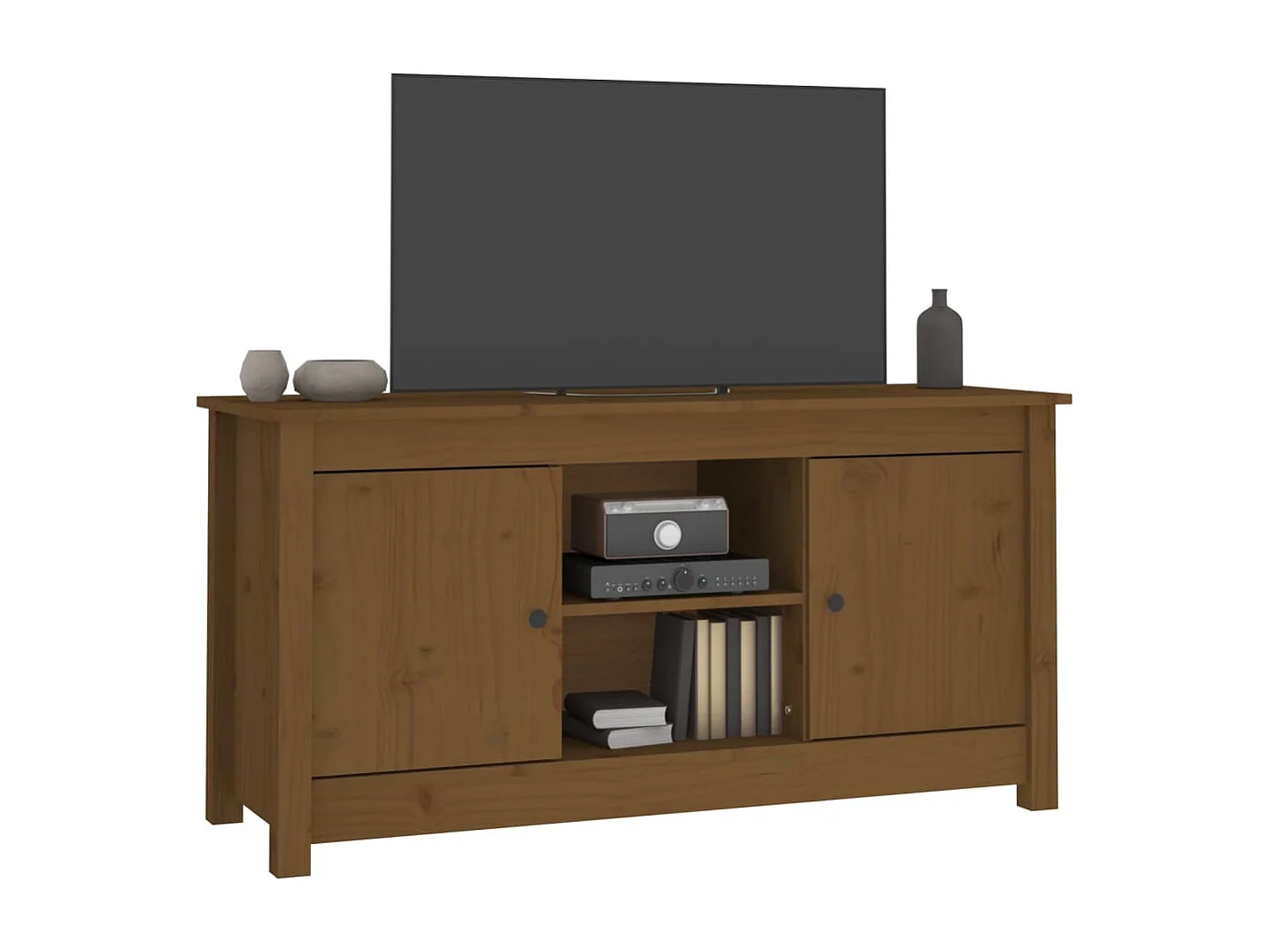 Mandy  Meuble TV Marron miel 103x36,5x52 cm Bois de pin massif