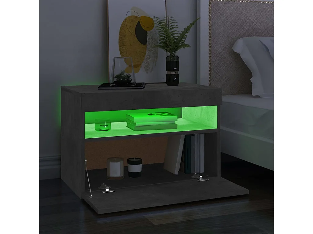 Ilion  Meuble TV avec lumières LED gris béton 60x35x40 cm