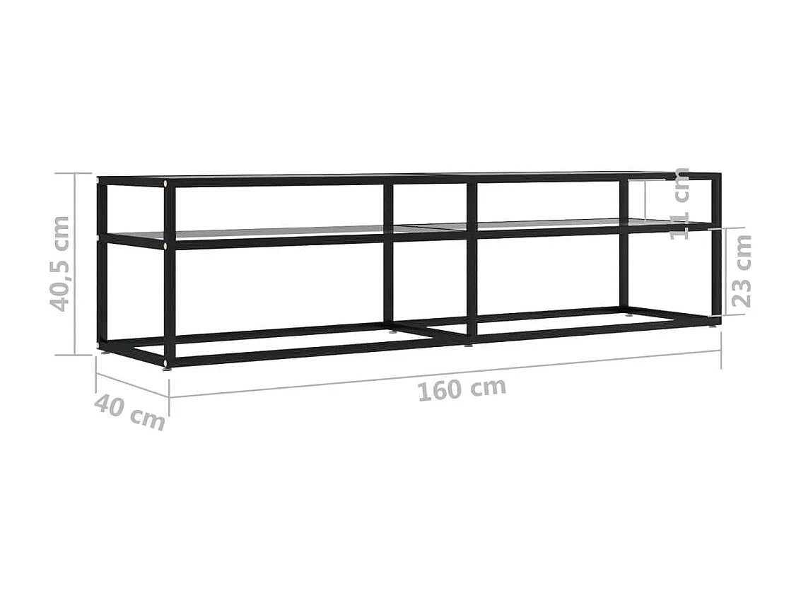Ballypatrick  Meuble TV transparent 160x40x40,5 cm verre trempé