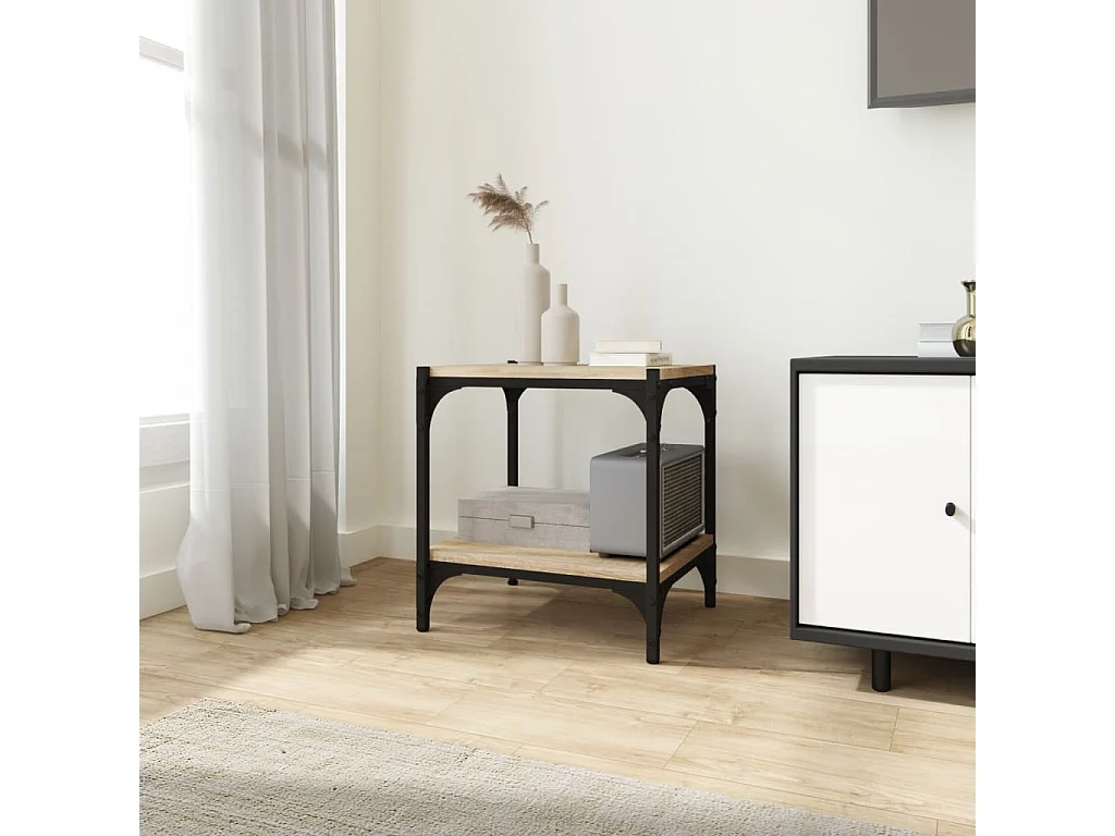 Foster City  Meuble TV Chêne sonoma 40x33x41 cm Bois d'ingénierie et acier