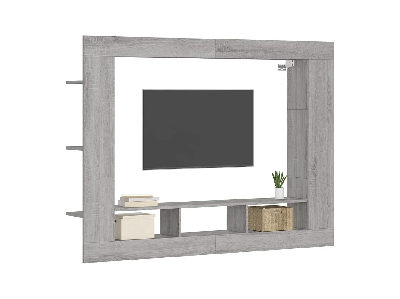 Mykdal  Meuble TV sonoma gris 152x22x113 cm bois d'ingénierie