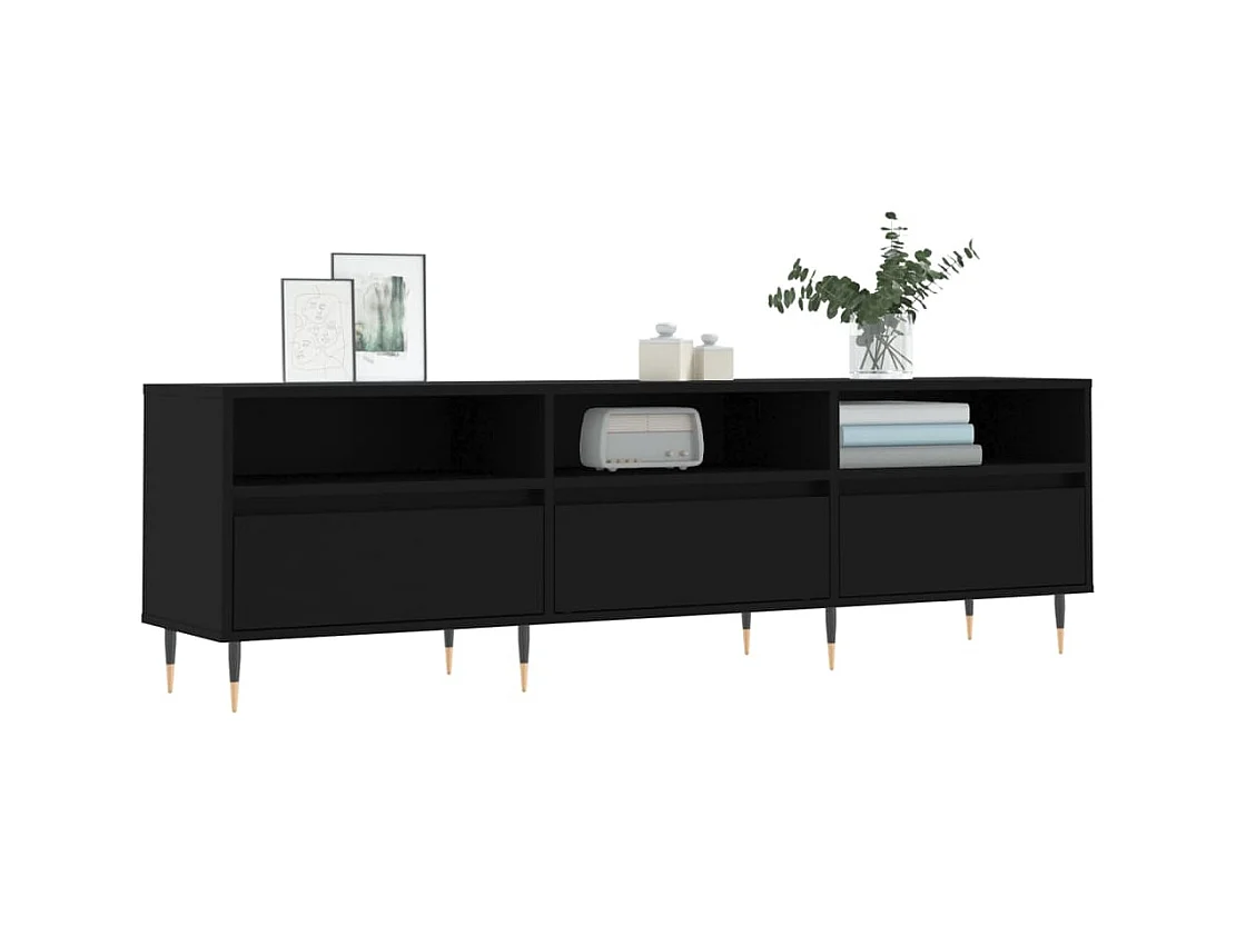 Wyren  Tv-meubel 150x30x44,5 cm bewerkt hout zwart