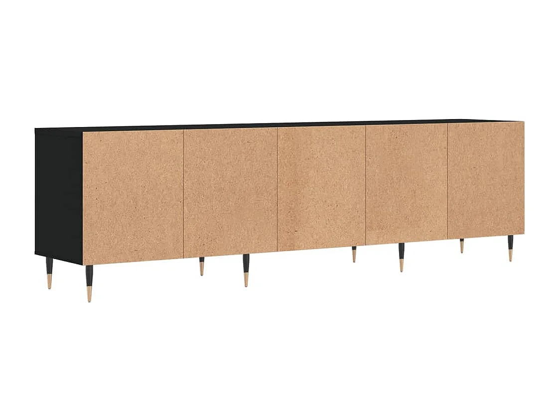 Wyren  Meuble TV noir 150x30x44,5 cm bois d'ingénierie