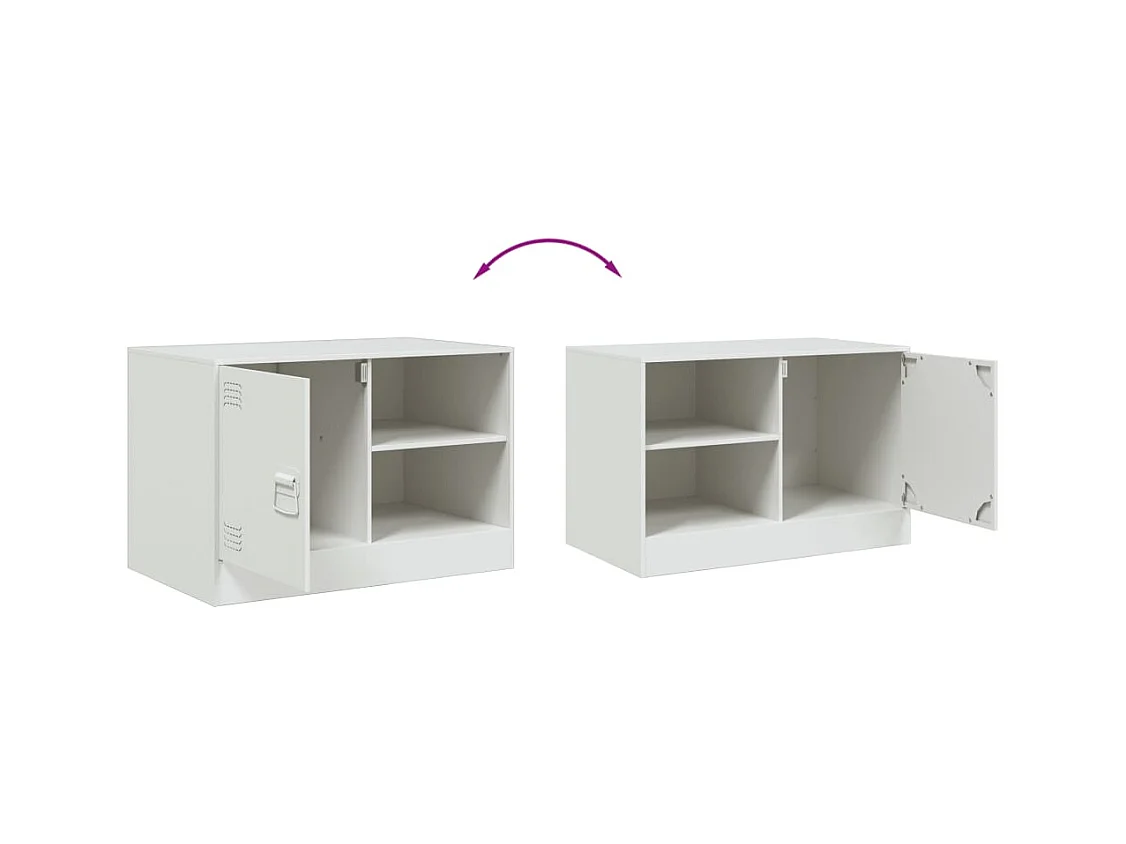 Borrego Springs  Meubles TV 2 pcs blanc 67x39x44 cm acier