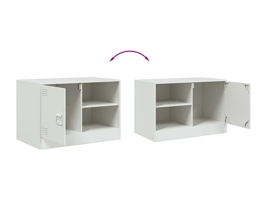 Borrego Springs  Meubles TV 2 pcs blanc 67x39x44 cm acier