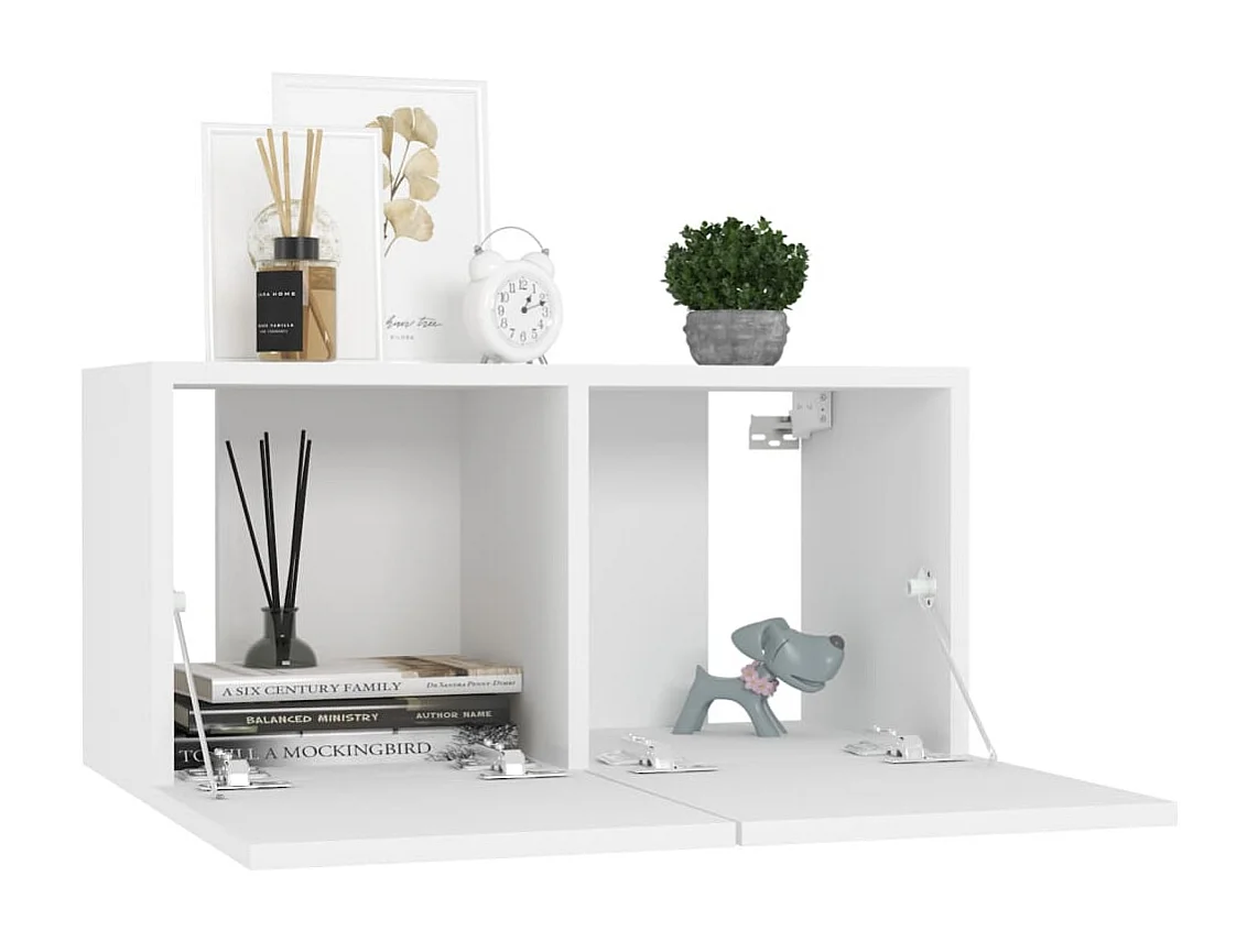 Masimo  Meuble TV suspendu Blanc 60x30x30 cm
