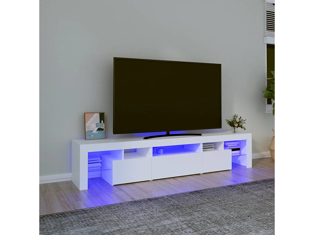 Tahlequah  Mueble de TV con luces LED blanco 200x36,5x40 cm
