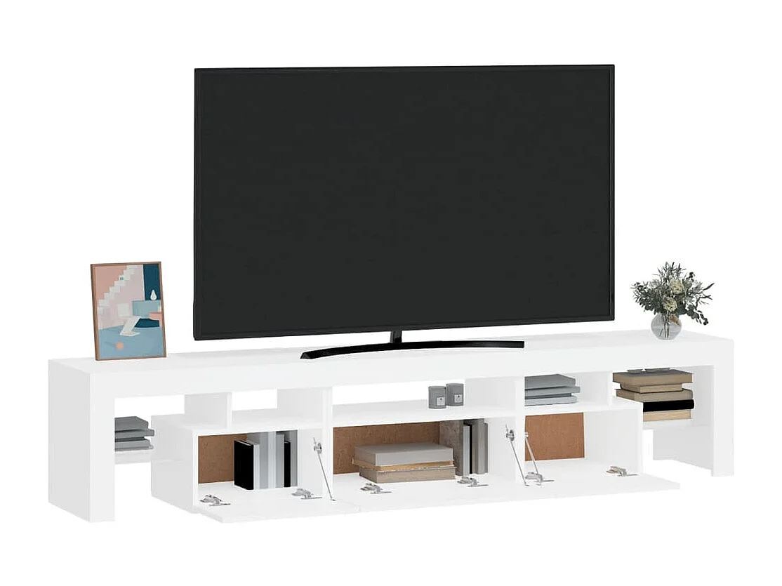 Tahlequah  Mueble de TV con luces LED blanco 200x36,5x40 cm