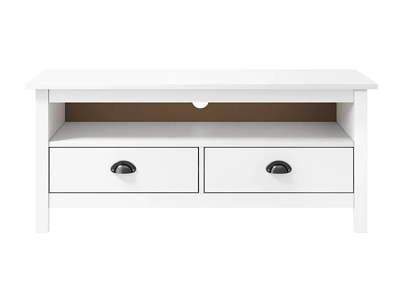 Heidi  Meuble TV ll Range Blanc 110x40x47 cm Bois de pin solide
