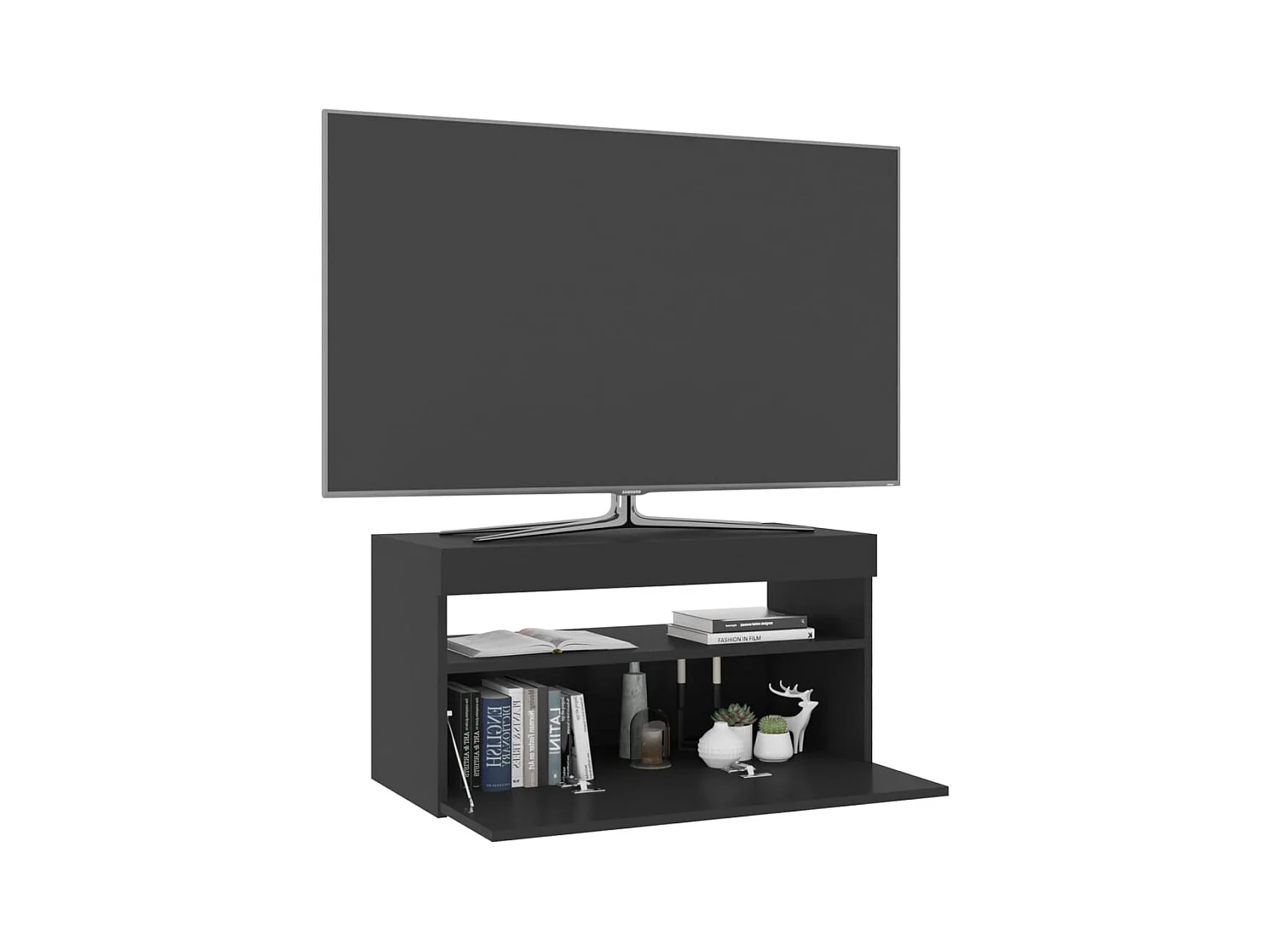 Ilion  Tv-meubel met LED-verlichting 75x35x40 cm zwart