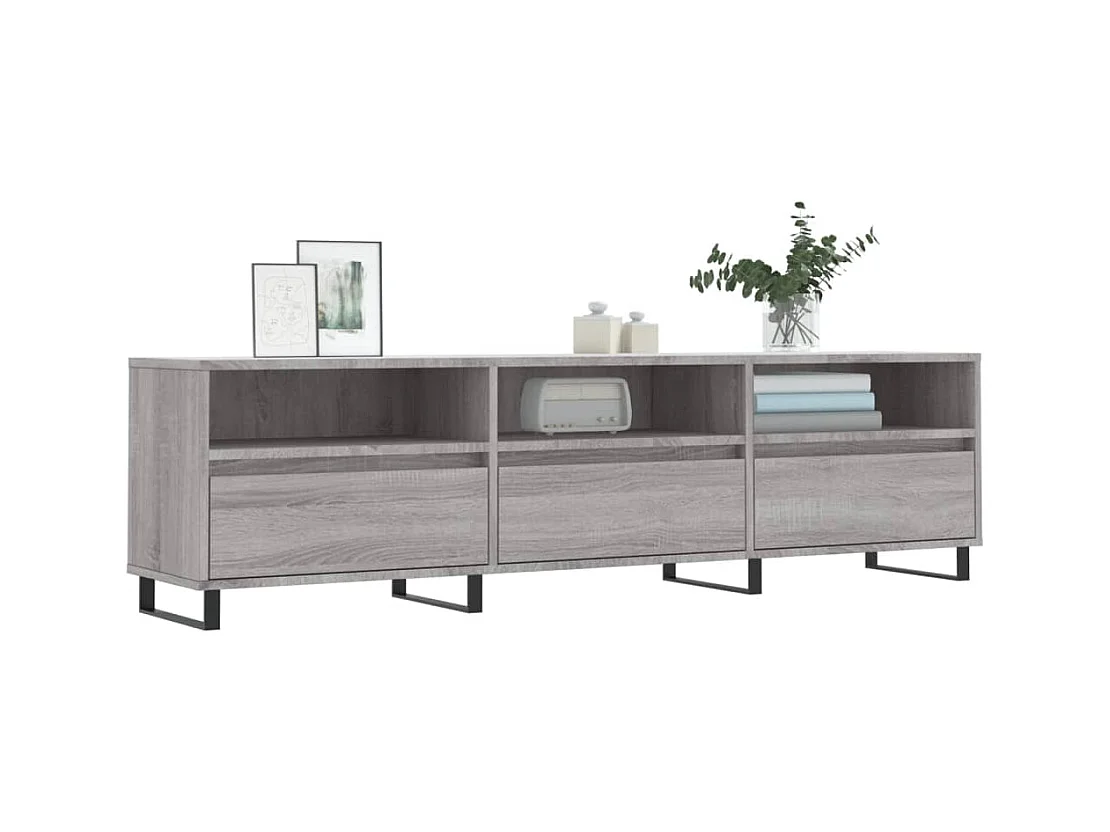 Hørning  Tv-meubel 150x30x44,5 cm bewerkt hout grijs sonoma eikenkleurig