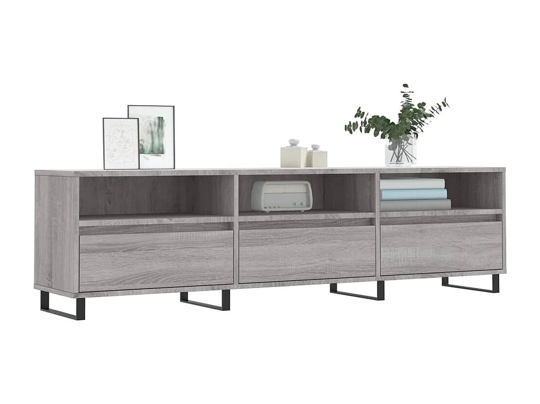 Hørning  Tv-meubel 150x30x44,5 cm bewerkt hout grijs sonoma eikenkleurig