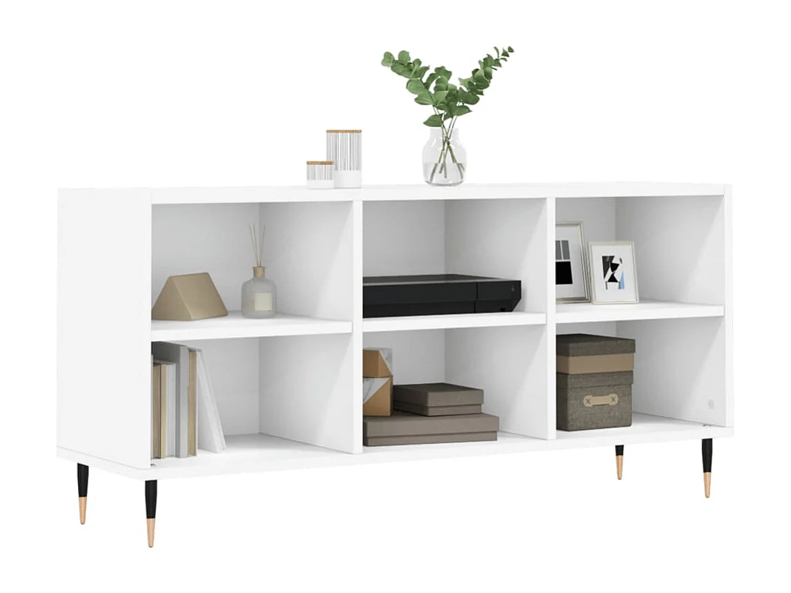 Farmington Hills  Meuble TV blanc 103,5x30x50 cm bois d'ingénierie