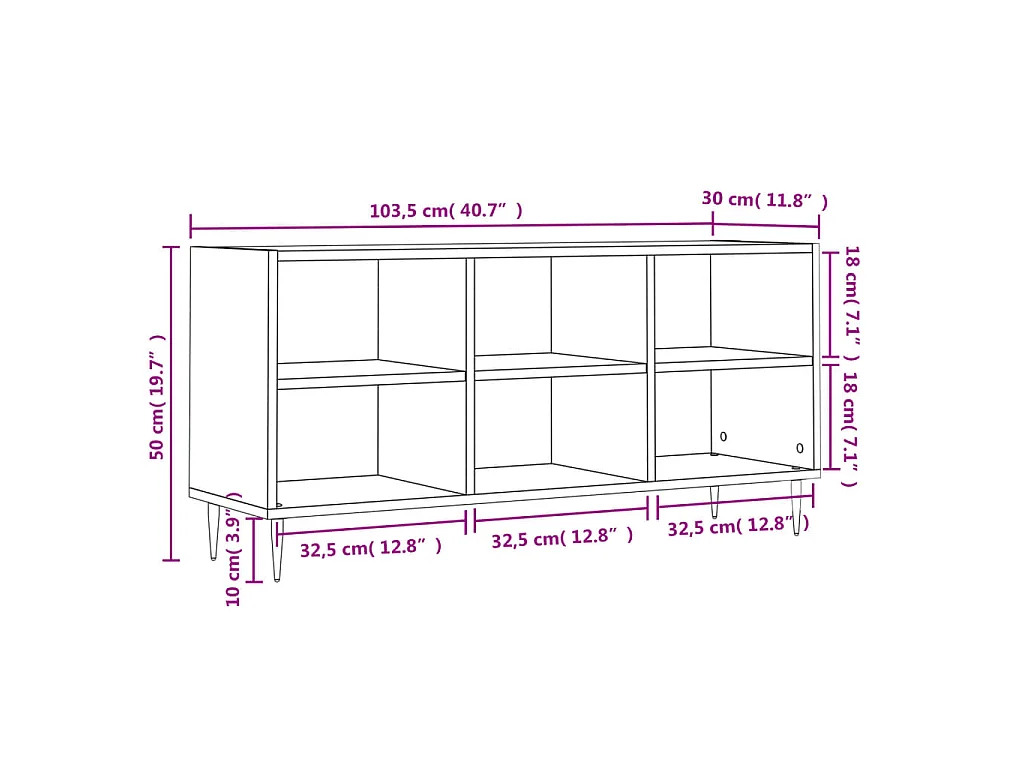 Farmington Hills  Tv-meubel 103,5x30x50 cm bewerkt hout wit