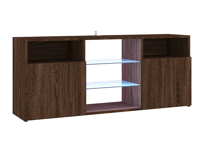 Webster City  Tv-meubel met LED-verlichting 120x30x50 cm bruin eikenkleur