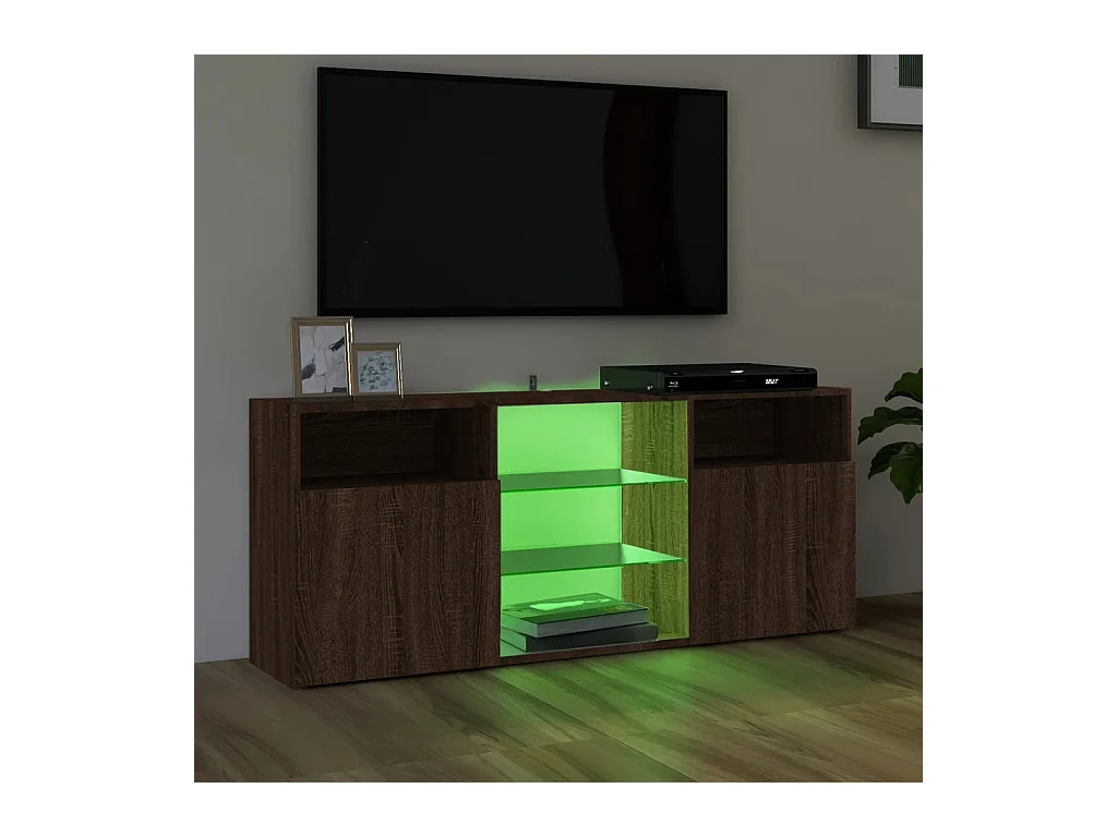 Webster City  Tv-meubel met LED-verlichting 120x30x50 cm bruin eikenkleur