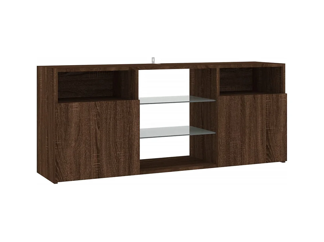 Webster City  Tv-meubel met LED-verlichting 120x30x50 cm bruin eikenkleur