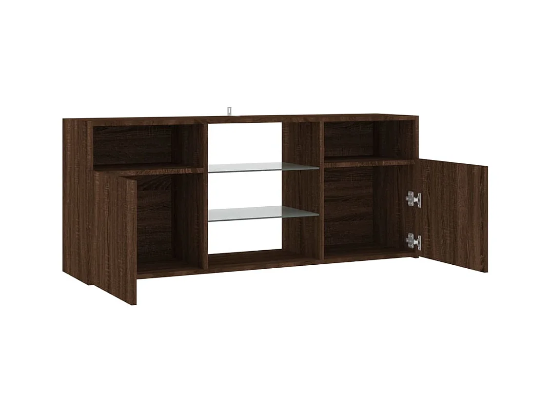 Webster City  Tv-meubel met LED-verlichting 120x30x50 cm bruin eikenkleur