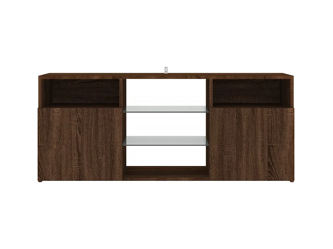 Webster City  Tv-meubel met LED-verlichting 120x30x50 cm bruin eikenkleur