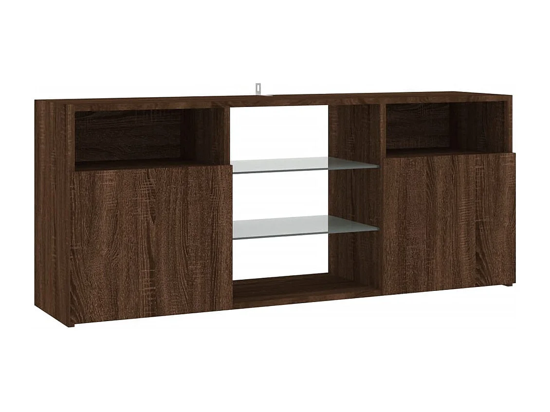 Webster City  Meuble TV avec lumières LED Chêne marron 120x30x50 cm