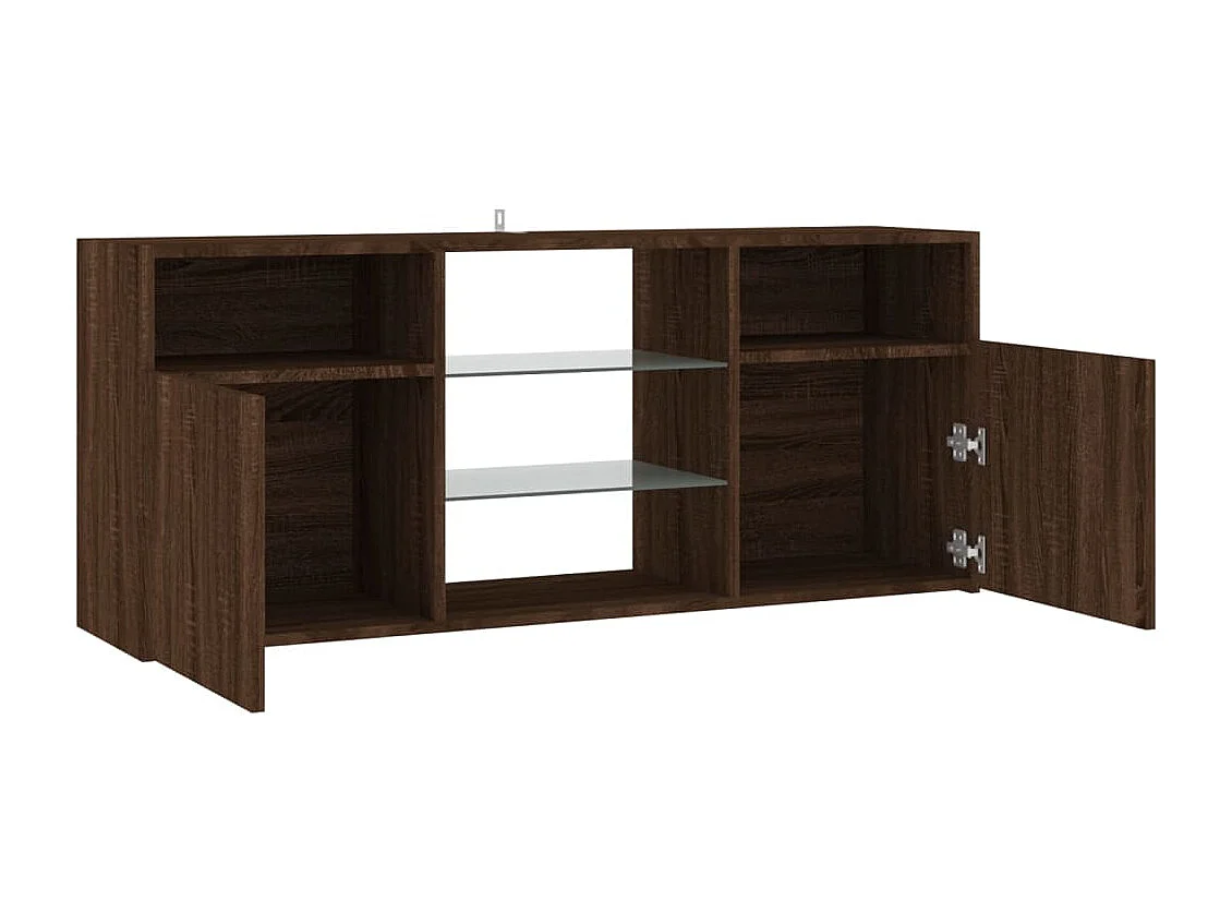 Webster City  Meuble TV avec lumières LED Chêne marron 120x30x50 cm