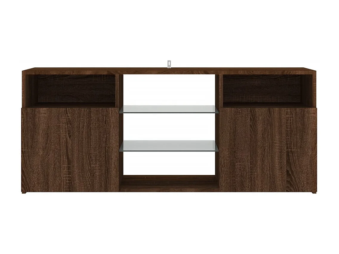 Webster City  Meuble TV avec lumières LED Chêne marron 120x30x50 cm