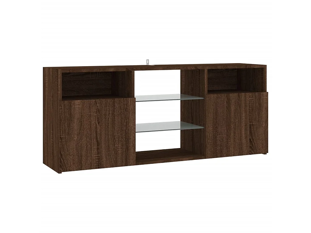 Webster City  Meuble TV avec lumières LED Chêne marron 120x30x50 cm