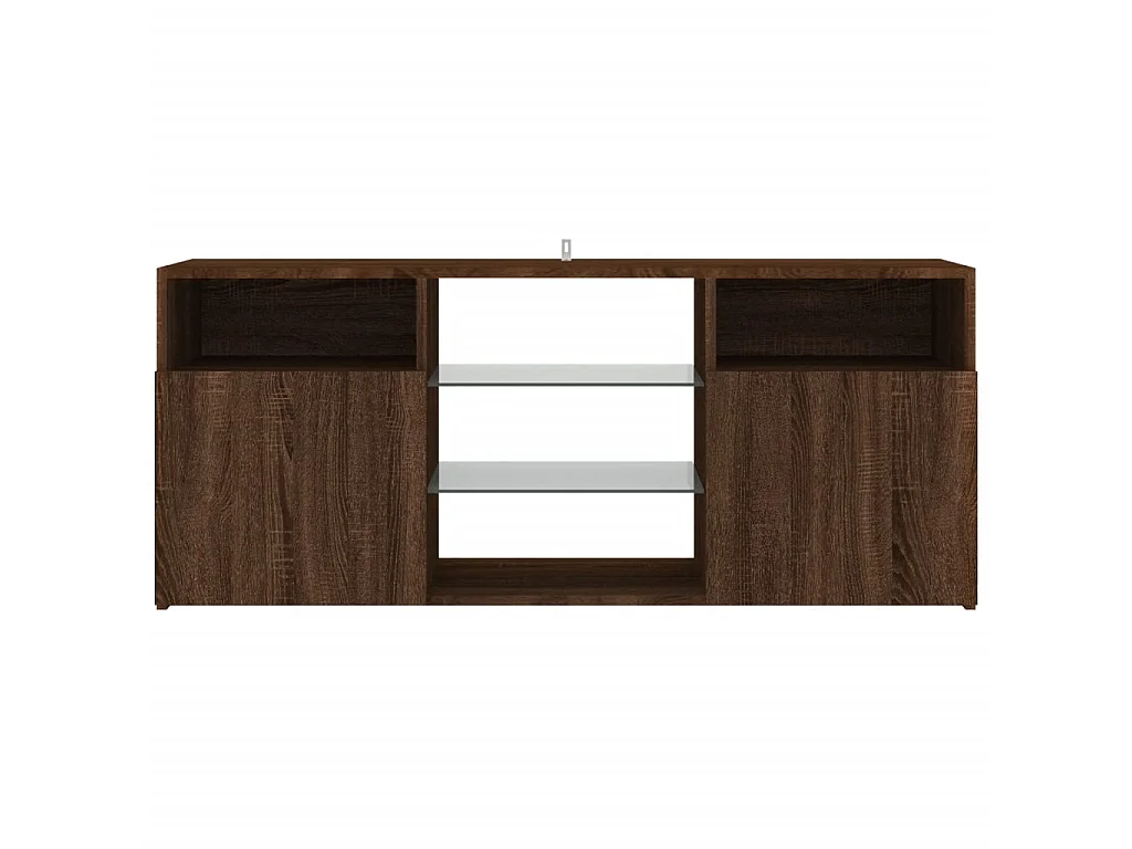 Webster City  Meuble TV avec lumières LED Chêne marron 120x30x50 cm