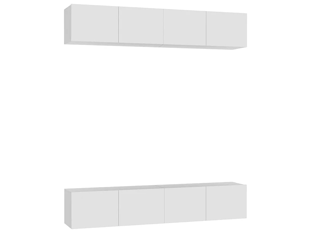 Sultan  Tv-meubelen 4 st 80x30x30 cm bewerkt hout wit