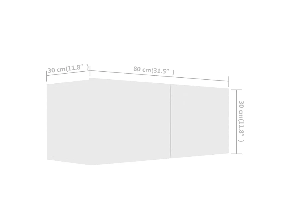 Sultan  Tv-meubelen 4 st 80x30x30 cm bewerkt hout wit