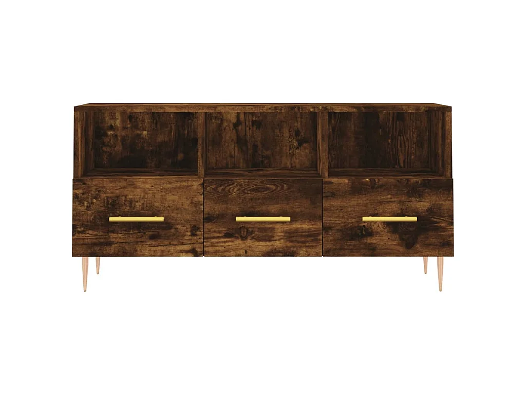 Bishopstown  Meuble TV chêne fumé 102x36x50 cm bois d'ingénierie