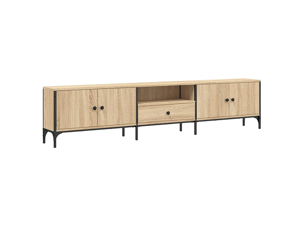 Dalton  Mueble de TV cajón madera ingeniería roble Sonoma 200x25x44 cm