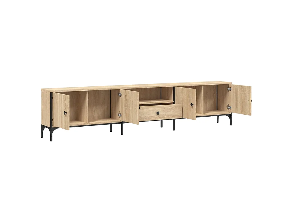 Dalton  Mueble de TV cajón madera ingeniería roble Sonoma 200x25x44 cm
