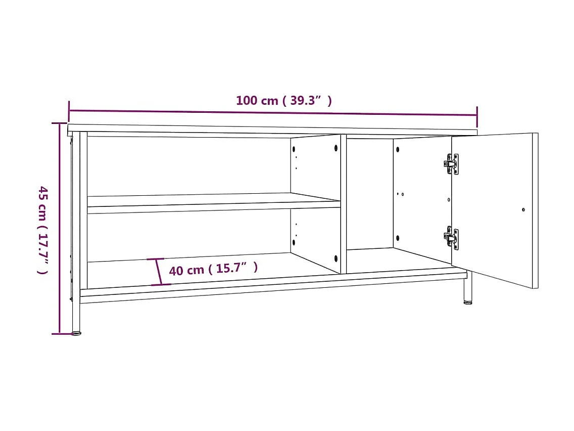 Einar  Tv-meubel 100x40x45 cm bewerkt hout sonoma eikenkleurig