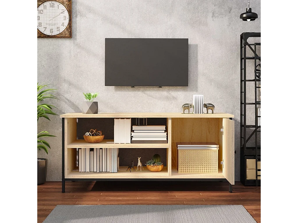 Einar  Meuble TV chêne sonoma 100x40x45 cm bois d'ingénierie