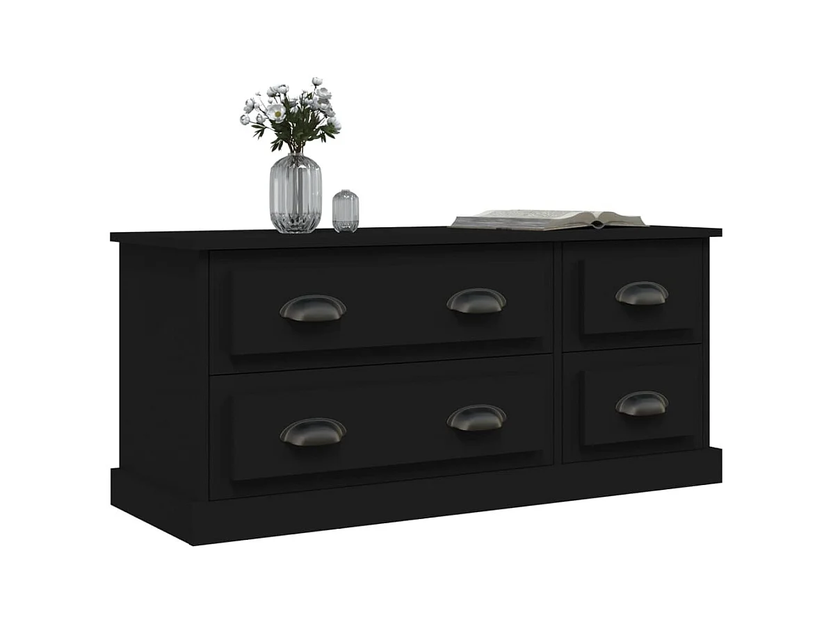 Joeri  Meuble TV noir 100x35,5x45 cm bois d'ingénierie